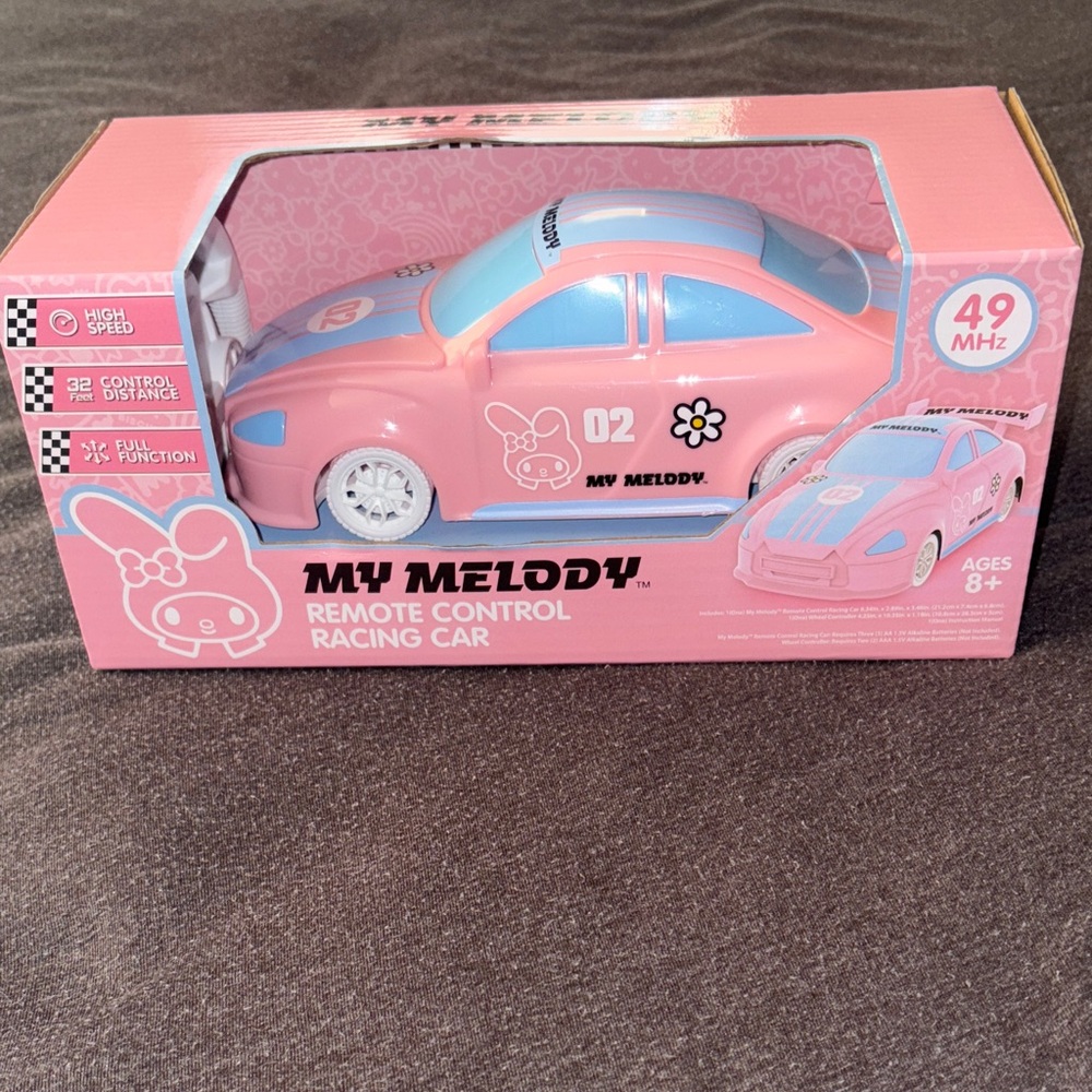 Hello Kitty My Melody Pink and Blue Racing Car